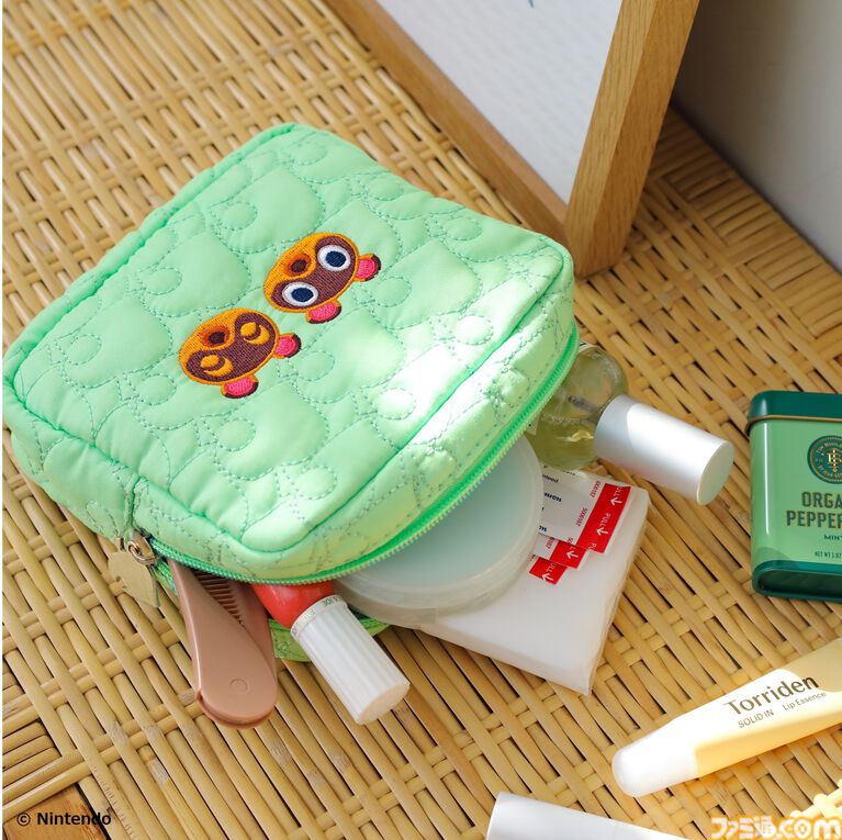 『あつまれ どうぶつの森』葉っぱとまめきち&つぶきちのキルティングポーチ、さくら・喫茶ハトのタンブラーが本日(3/31)発売