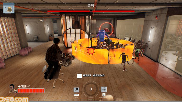 『Last Man Sitting』オフィスチェアを乗りこなすサラリーマン爆走アクションが配信開始。ガトリングや刀で爽快無双。PvEはもちろんPvPモードも遊べる