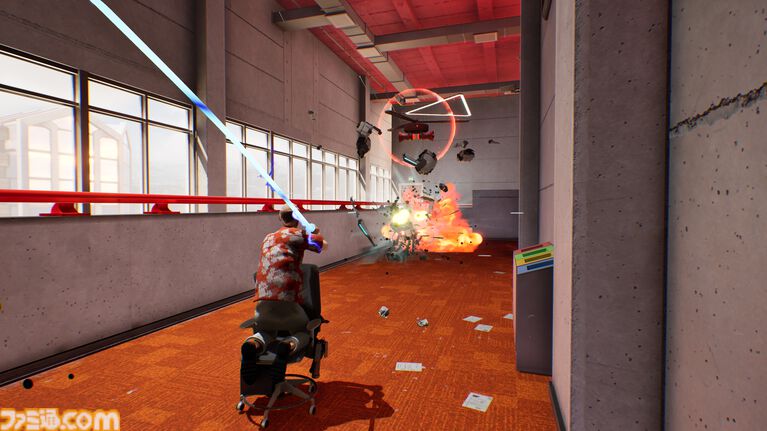 『Last Man Sitting』オフィスチェアを乗りこなすサラリーマン爆走アクションが配信開始。ガトリングや刀で爽快無双。PvEはもちろんPvPモードも遊べる