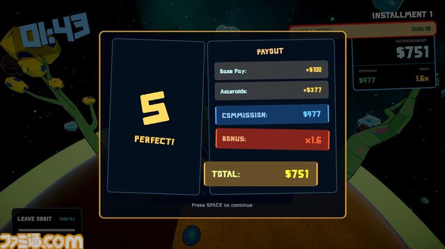 『星間爆走便：スペースドリフター』邪魔な小惑星を破壊して加速する運び屋アクションローグライクが本日（4/1）発売。借金を返済し自由を目指せ