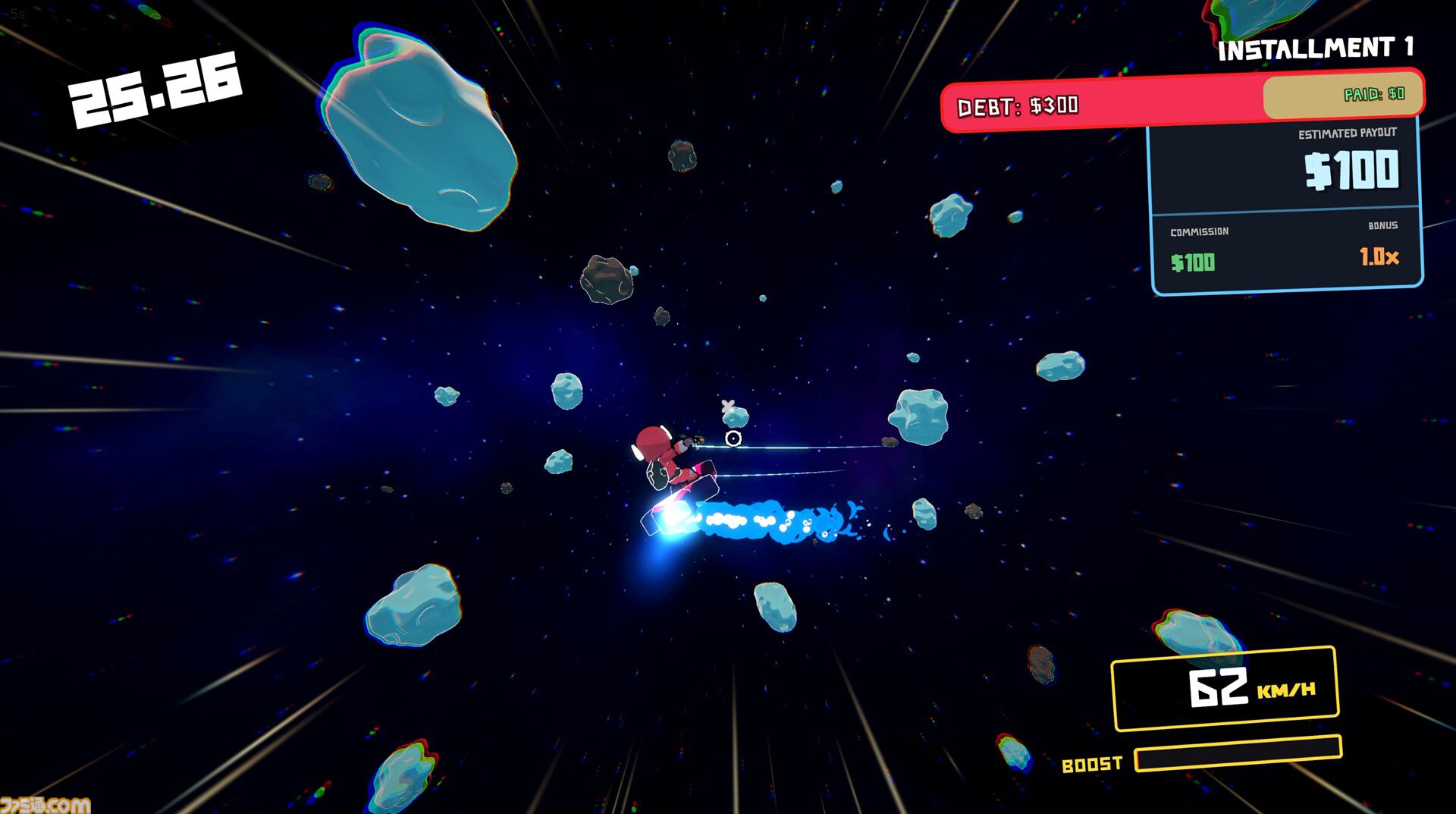 『星間爆走便：スペースドリフター』邪魔な小惑星を破壊して加速する運び屋アクションローグライクが本日（4/1）発売。借金を返済し自由を目指せ