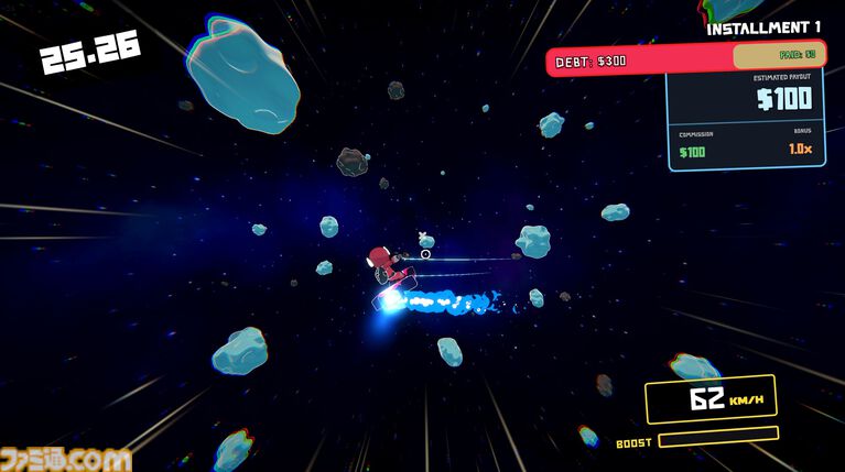 『星間爆走便:スペースドリフター』邪魔な小惑星を破壊して加速する運び屋アクションローグライクが本日(4/1)発売。借金を返済し自由を目指せ
