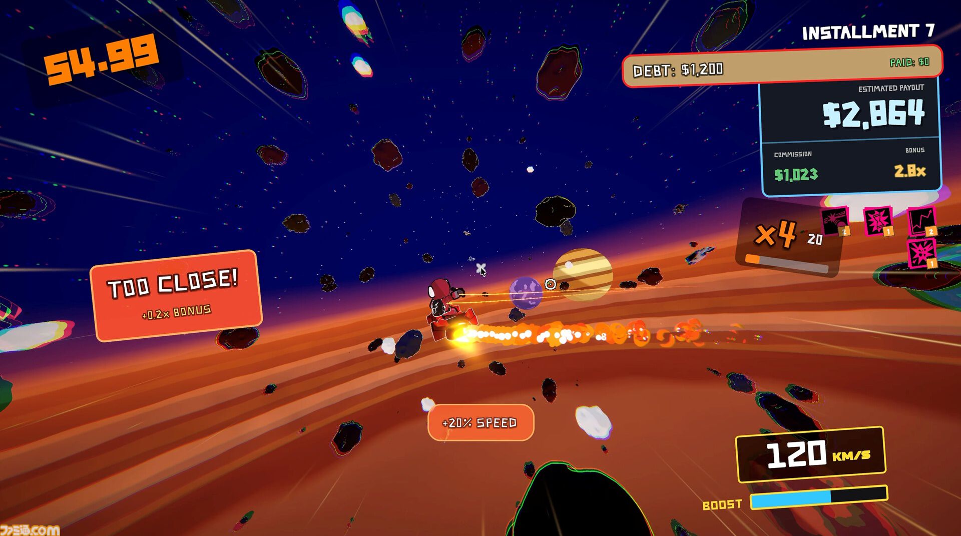 『星間爆走便：スペースドリフター』邪魔な小惑星を破壊して加速する運び屋アクションローグライクが本日（4/1）発売。借金を返済し自由を目指せ
