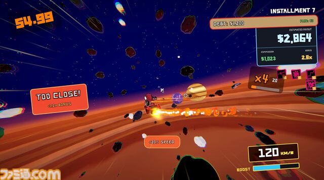 『星間爆走便：スペースドリフター』邪魔な小惑星を破壊して加速する運び屋アクションローグライクが本日（4/1）発売。借金を返済し自由を目指せ
