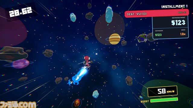 『星間爆走便：スペースドリフター』邪魔な小惑星を破壊して加速する運び屋アクションローグライクが本日（4/1）発売。借金を返済し自由を目指せ