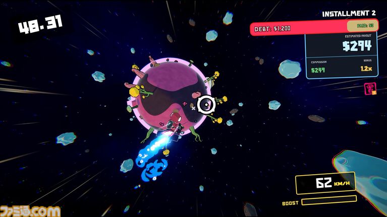 『星間爆走便:スペースドリフター』邪魔な小惑星を破壊して加速する運び屋アクションローグライクが本日(4/1)発売。借金を返済し自由を目指せ