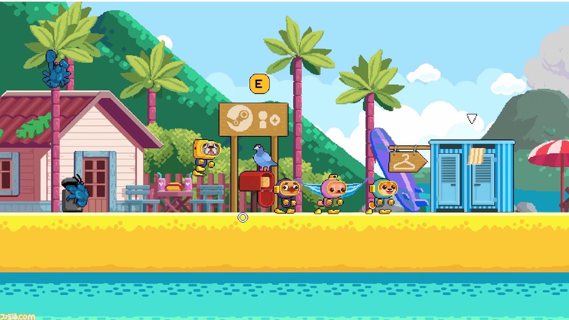 『ソルティドッグ』4人で遊べる物理演算ベースのわちゃわちゃ深海探索アクションがSteamストアページ公開。犬のダイバーになって、潜水艦に乗り込んでお宝を探そう