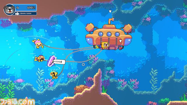 『ソルティドッグ』4人で遊べる物理演算ベースのわちゃわちゃ深海探索アクションがSteamストアページ公開。犬のダイバーになって、潜水艦に乗り込んでお宝を探そう