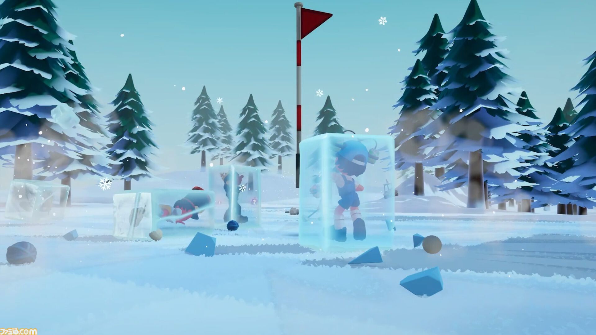 『スーパーバトルゴルフ』打順を無視して妨害しまくるハチャメチャゴルフゲームが4月10日に大型アップデート。周りのプレイヤーを凍結させる新アイテムや雪景色の新ホールが登場