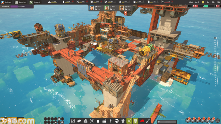 『崩壊都市』物理演算で崩壊しないように海上で都市を積み上げる建設シミュレーター。Steamで本日（4/3）配信開始