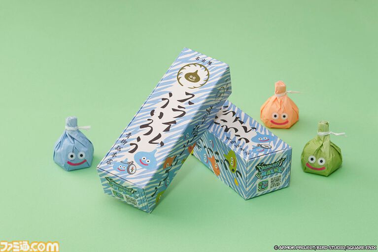 『ドラクエウォーク』リアルおみやげ“スライムまんじゅう”が4月17日に発売。青柳総本家の“カエルまんじゅう”とのコラボ商品