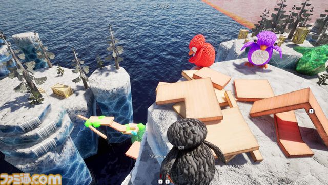 『LINK penguins』木でも机でもピアノでも、なんでも繋げて橋を作れ！　最大8人で遊べる協力ペンギンアクションがSteamにて配信