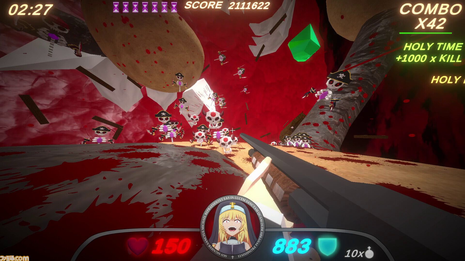 『Guns and Nuns: Storming Hell』シスターが高笑いしながら重火器をぶっ放す。地獄に乗り込み、ショットガンや火炎放射器で悪魔を蹴散らす爽快FPS