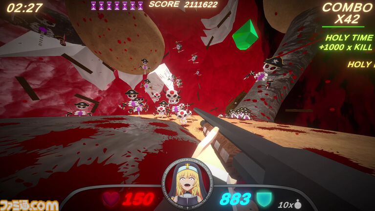 『Guns and Nuns: Storming Hell』シスターが高笑いしながら重火器をぶっ放す。地獄に乗り込み、ショットガンや火炎放射器で悪魔を蹴散らす爽快FPS