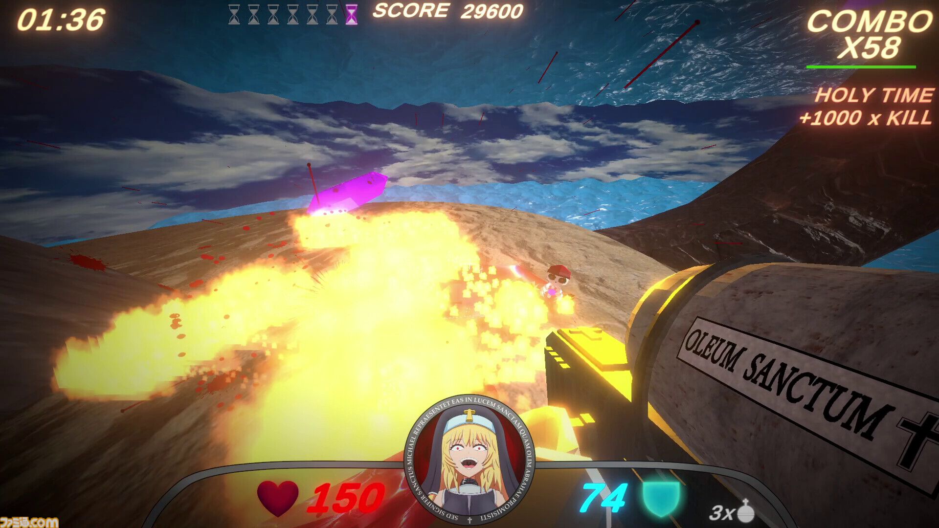 『Guns and Nuns: Storming Hell』シスターが高笑いしながら重火器をぶっ放す。地獄に乗り込み、ショットガンや火炎放射器で悪魔を蹴散らす爽快FPS