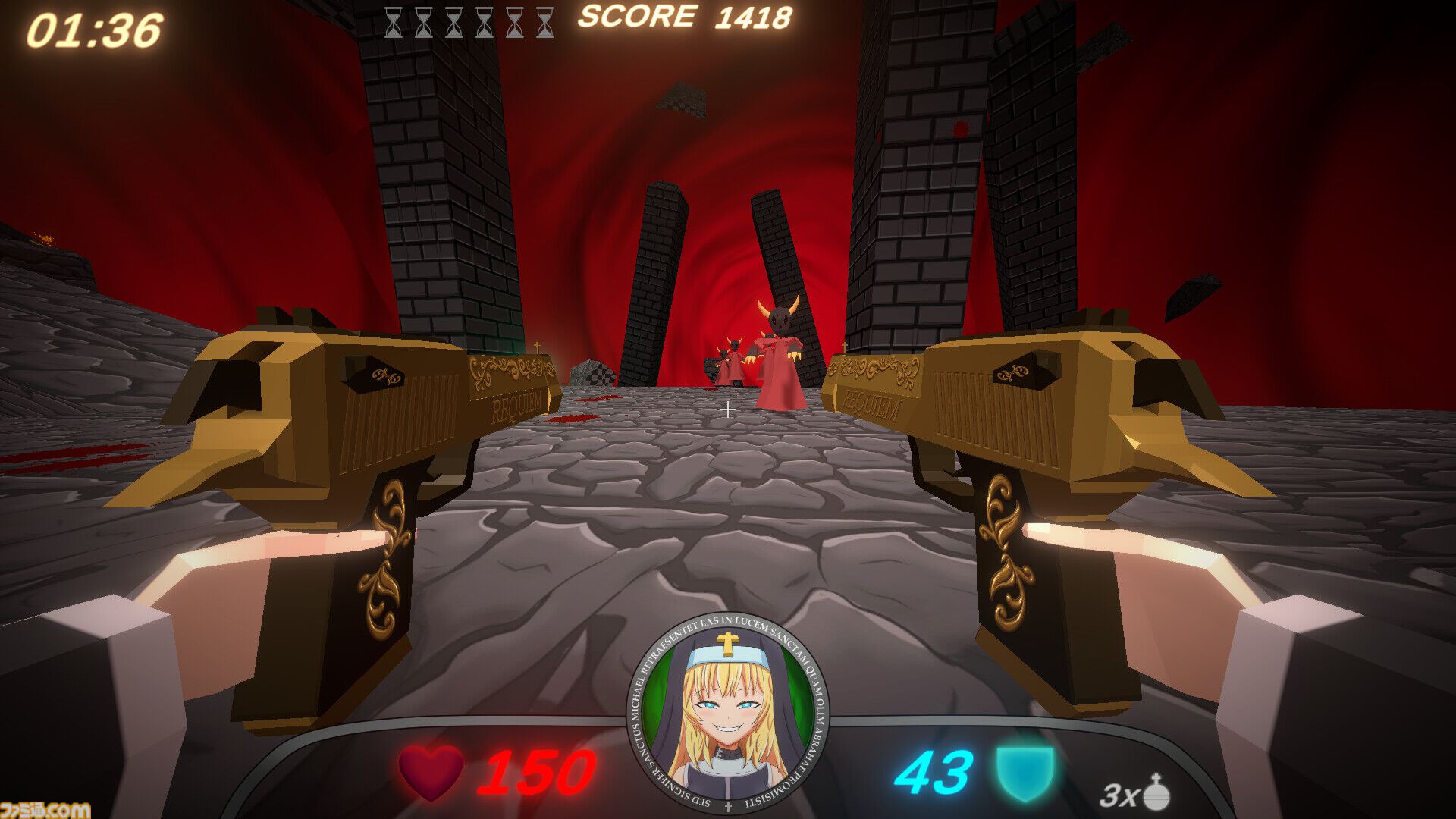 『Guns and Nuns: Storming Hell』シスターが高笑いしながら重火器をぶっ放す。地獄に乗り込み、ショットガンや火炎放射器で悪魔を蹴散らす爽快FPS