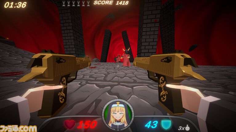 『Guns and Nuns: Storming Hell』シスターが高笑いしながら重火器をぶっ放す。地獄に乗り込み、ショットガンや火炎放射器で悪魔を蹴散らす爽快FPS