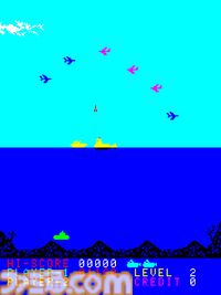 【アケアカ】『ポラリス』4月9日配信。空からの爆撃やフリゲート艦、浮遊機雷を潜水艦で迎え撃つタイトーのシューティングゲーム