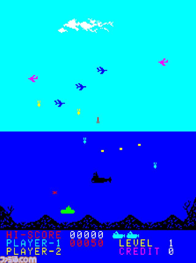 【アケアカ】『ポラリス』4月9日配信。空からの爆撃やフリゲート艦、浮遊機雷を潜水艦で迎え撃つタイトーのシューティングゲーム