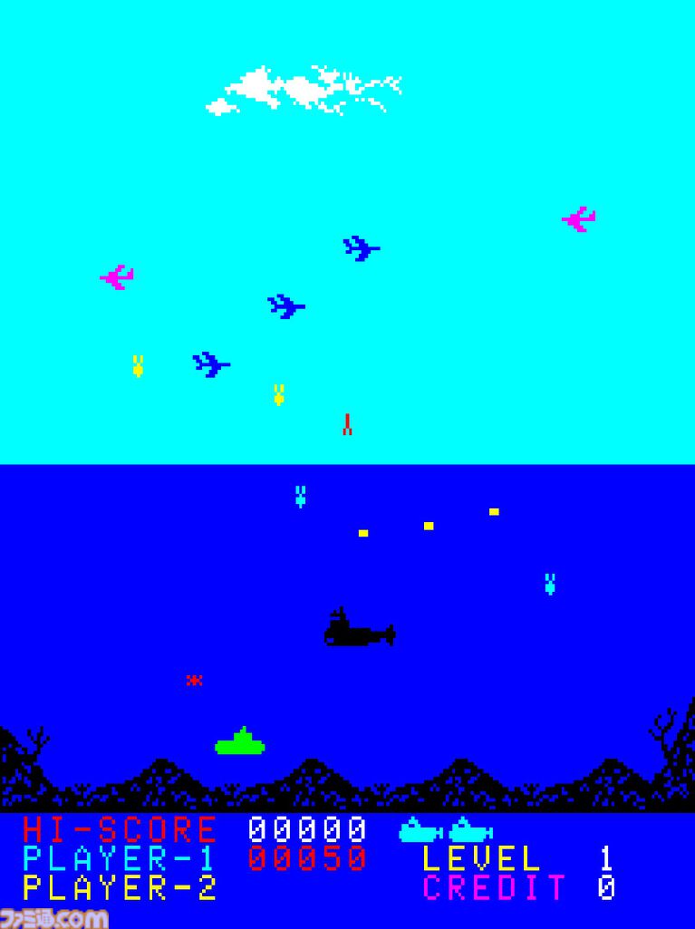 【アケアカ】『ポラリス』4月9日配信。空からの爆撃やフリゲート艦、浮遊機雷を潜水艦で迎え撃つタイトーのシューティングゲーム