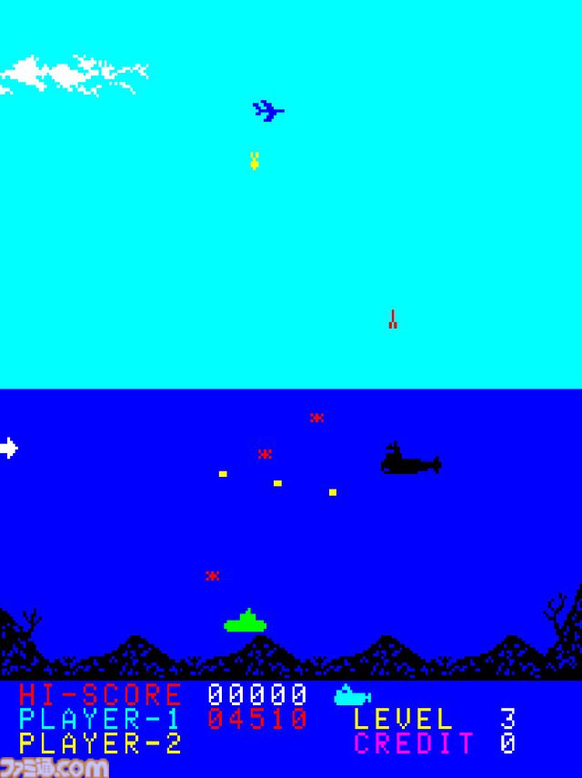 【アケアカ】『ポラリス』4月9日配信。空からの爆撃やフリゲート艦、浮遊機雷を潜水艦で迎え撃つタイトーのシューティングゲーム