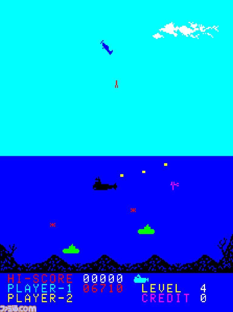 【アケアカ】『ポラリス』4月9日配信。空からの爆撃やフリゲート艦、浮遊機雷を潜水艦で迎え撃つタイトーのシューティングゲーム