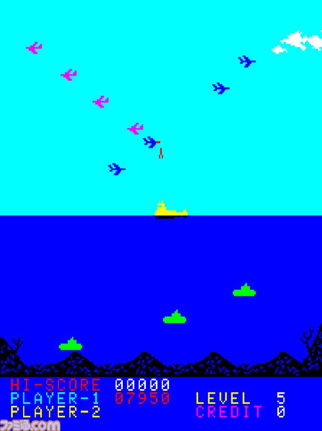 【アケアカ】『ポラリス』4月9日配信。空からの爆撃やフリゲート艦、浮遊機雷を潜水艦で迎え撃つタイトーのシューティングゲーム