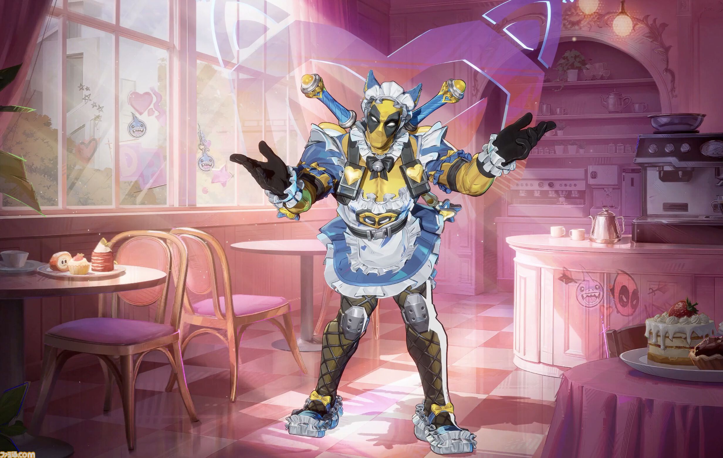 『マーベル・ライバルズ』デッドプールがネコ耳メイド服姿になってかわいくポーズを決める。専用の新コスチューム“Maid-Pool”が4月10日より登場