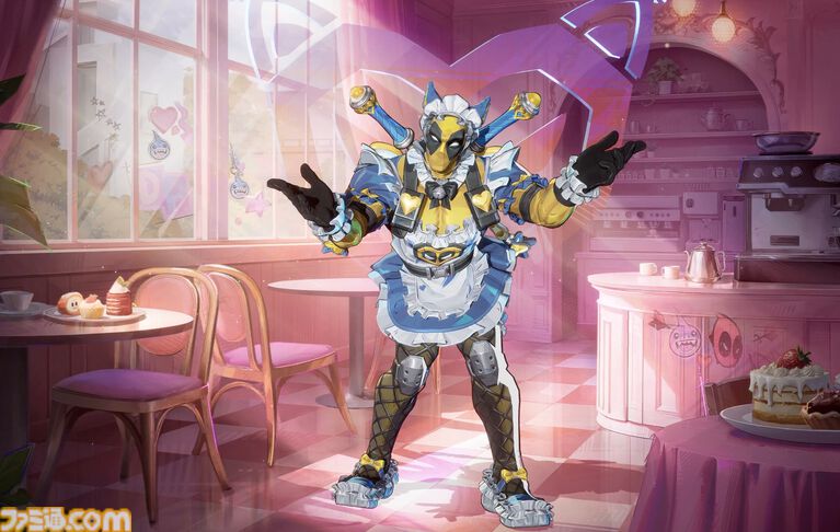 『マーベル・ライバルズ』デッドプールがネコ耳メイド服姿になってかわいくポーズを決める。専用の新コスチューム“Maid-Pool”が4月10日より登場