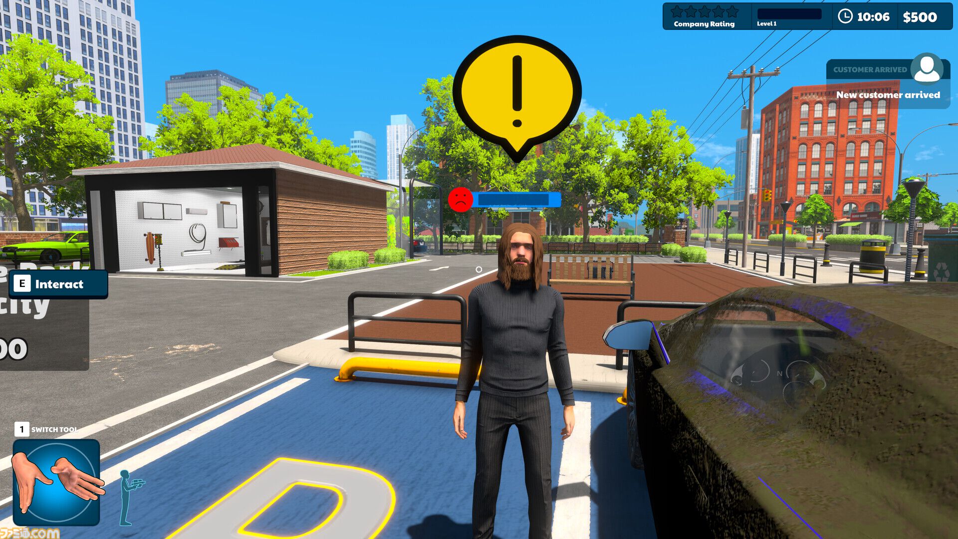 『Express Car Wash Simulator』高圧洗浄機で汚れを落とす洗車シミュレーター。濃密な泡とカラフルな洗剤でピカピカに仕上げる爽快感