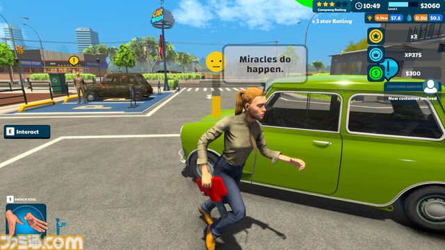 『Express Car Wash Simulator』高圧洗浄機で汚れを落とす洗車シミュレーター。濃密な泡とカラフルな洗剤でピカピカに仕上げる爽快感