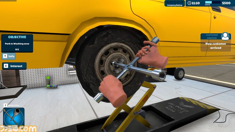 『Express Car Wash Simulator』高圧洗浄機で汚れを落とす洗車シミュレーター。濃密な泡とカラフルな洗剤でピカピカに仕上げる爽快感
