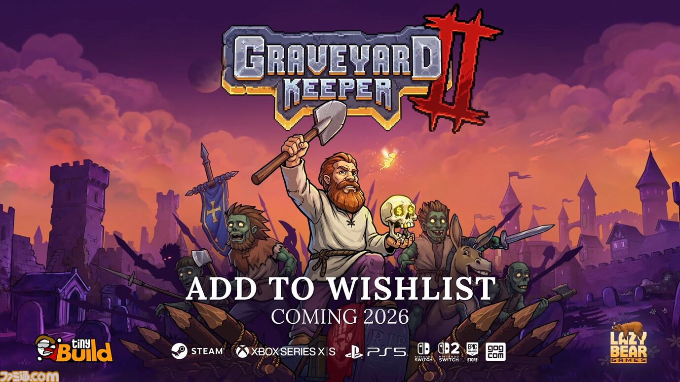 『Graveyard Keeper 2』陰鬱墓守りスローライフゲームの続編が2026年発売。今度はゾンビで生産ラインを組む【Triple-i Initiative】