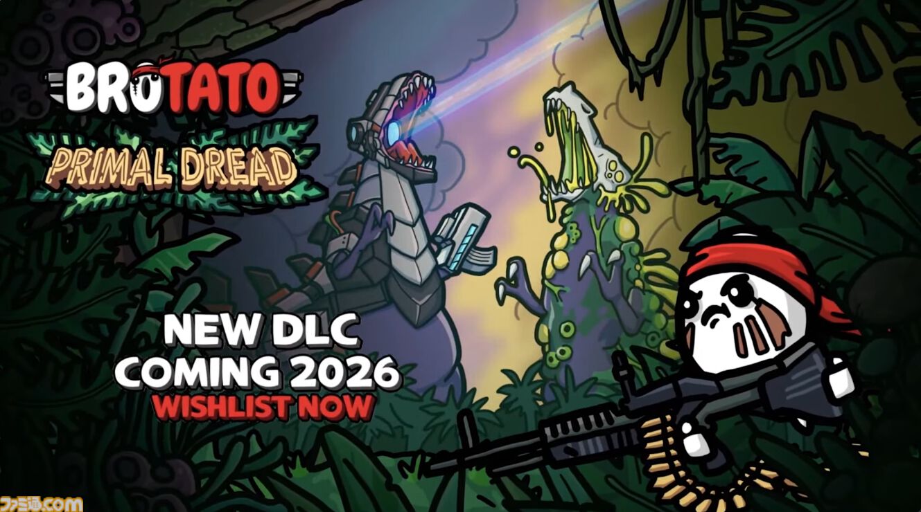 『Brotato』DLC“Primal Dread”、2026年内に発売予定。今度のポテトはジャングルでメカやミュータントの恐竜とバトルか【Triple-i Initiative】