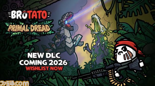 『Brotato』DLC“Primal Dread”、2026年内に発売予定。今度のポテトはジャングルでメカやミュータントの恐竜とバトルか【Triple-i Initiative】