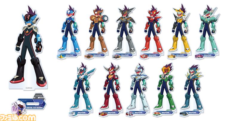 『流星のロックマン』ノイズチェンジ姿のアクスタ、ブラックエース&レッドジョーカーのシャツが当たる。カプコンオンラインくじが発売