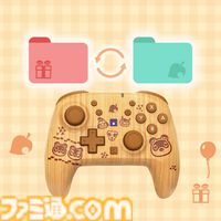『あつ森』たぬきちやしずえをあしらったSwitch2コントローラーがホリより登場。木目調の温かみのあるデザイン。ポーチやヘッドセットも展開