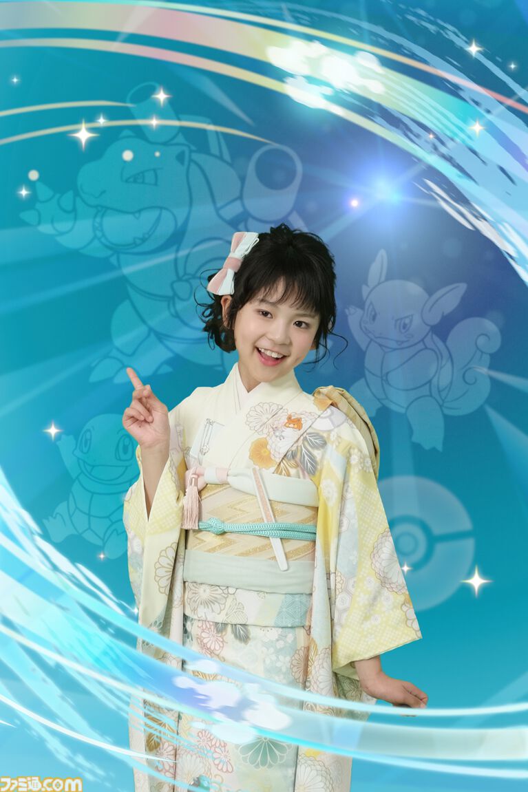 『ポケモン』スタジオアリスの新作和装がかわいい。イーブイの一つ身はフードと大きな尻尾がついた着ぐるみ風デザイン