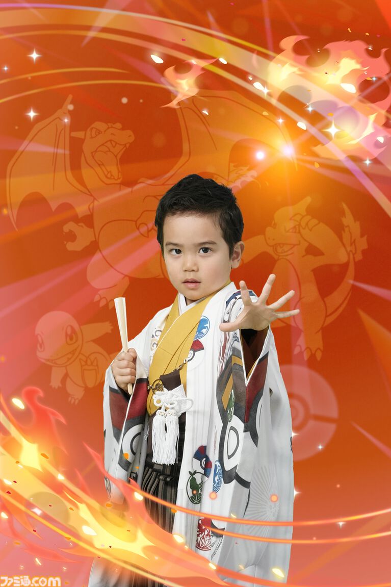 『ポケモン』スタジオアリスの新作和装がかわいい。イーブイの一つ身はフードと大きな尻尾がついた着ぐるみ風デザイン