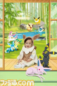 『ポケモン』スタジオアリスの新作和装がかわいい。イーブイの一つ身はフードと大きな尻尾がついた着ぐるみ風デザイン