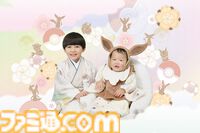 『ポケモン』スタジオアリスの新作和装がかわいい。イーブイの一つ身はフードと大きな尻尾がついた着ぐるみ風デザイン