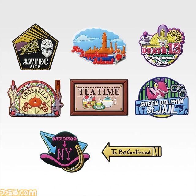 一番くじ『ジョジョ』が本日（4/18）発売。石仮面（1部）からてんとう虫（5部）、ディスク（6部）など「JOJO」のロゴがクールに再現したテキストフィギュアがかっこいい