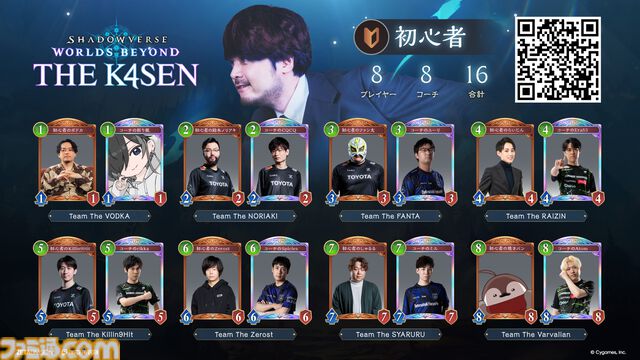 【The k4sen】『シャドバWB』4月22日より2日間開催。宇野昌磨、よしなま、渋谷ハル、ボドカ、らいじん、ファン太ら32名が出演