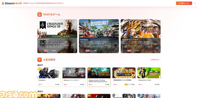 【Steamトレンド】Steamでいま流行りのゲームがわかる発掘サイトがアップデート。直近のトレンドや注目のゲームを紹介する記事の掲載を開始