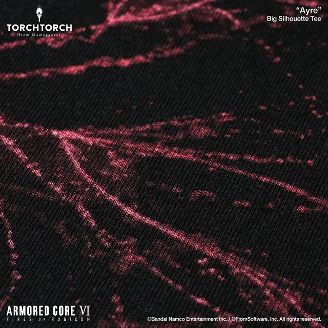 『アーマード・コア6』エアのTシャツが本日（4/23）より発売。赤く弾ける火花のようなビジュアルを大胆に配置