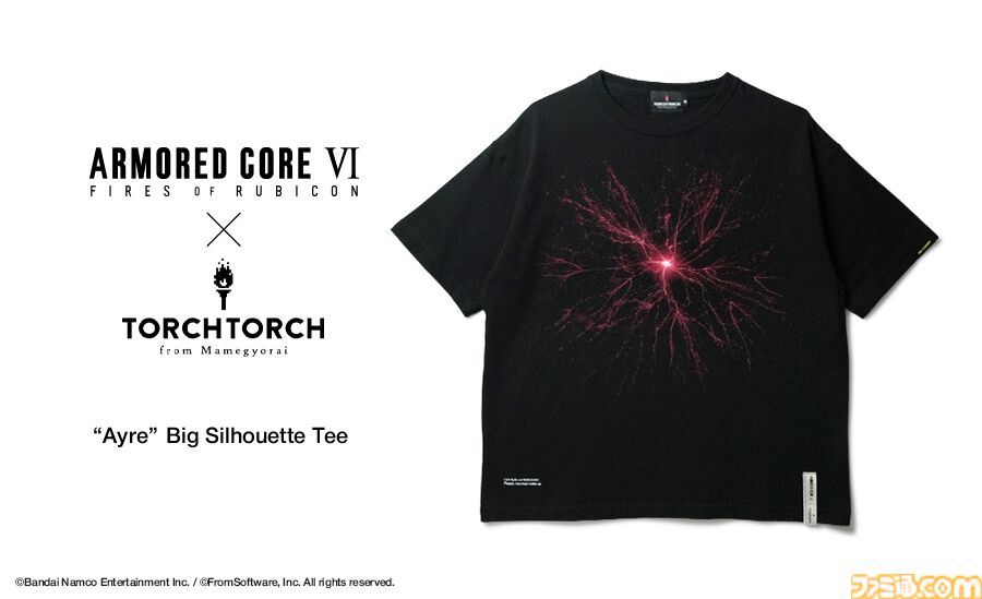 『アーマード・コア6』エアのTシャツが本日（4/23）より発売。赤く弾ける火花のようなビジュアルを大胆に配置