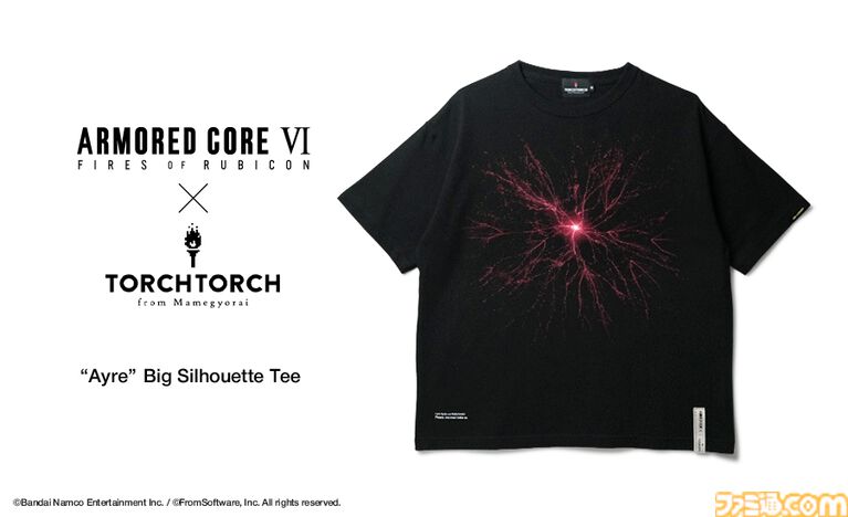 『アーマード・コア6』エアのTシャツが本日（4/23）より発売。赤く弾ける火花のようなビジュアルを大胆に配置
