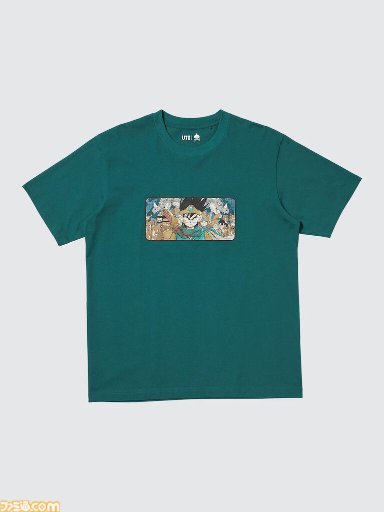 『ドラクエ』ユニクロUTが4月29日発売。いまにも合体しそうなスライム8匹、合体後のキングスライムをドット絵で再現したデザインがかわいい