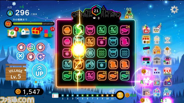『Neon Village』3マッチパズルとデッキ構築型ローグライクが融合した村づくりゲーム。大型アプデとともに本日（4/24）正式リリース