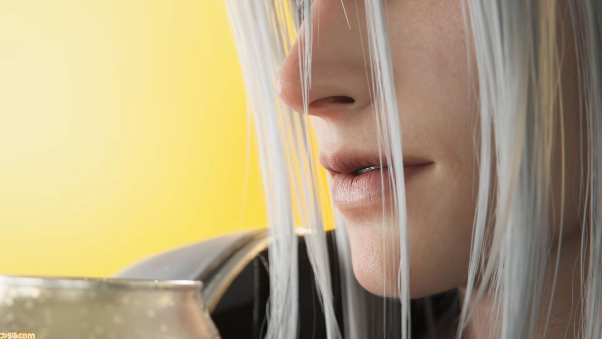 画像ページ (6/7) 『FF7 リバース』セフィロスがお酒を飲む。アサヒ